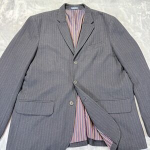 American Eagle Outfitters Mens Blazer Jacket XXL Striped Wool Blend Blazer New